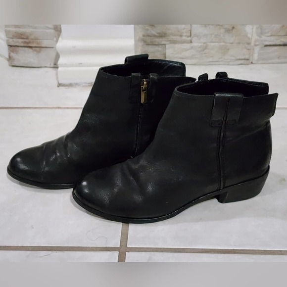 Sam Edelman Petty black leather ankle boots Booties‎ Women's size 7 - Picture 5 of 8